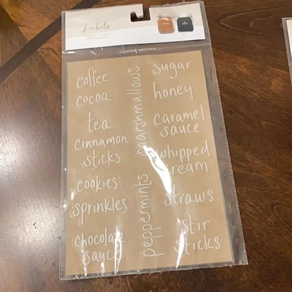 1 sheet of adhesive kitchen labels